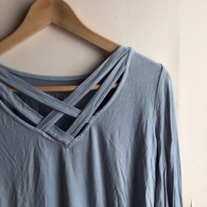 American Eagle Outfitters Tops - AMERICAN EAGLE Navy Blue Ombre Lace Up Long Sleeve American Eagle Outfitters Tops - AMERICAN EAGLE Navy Blue Ombre Lace Up Long Sleeve